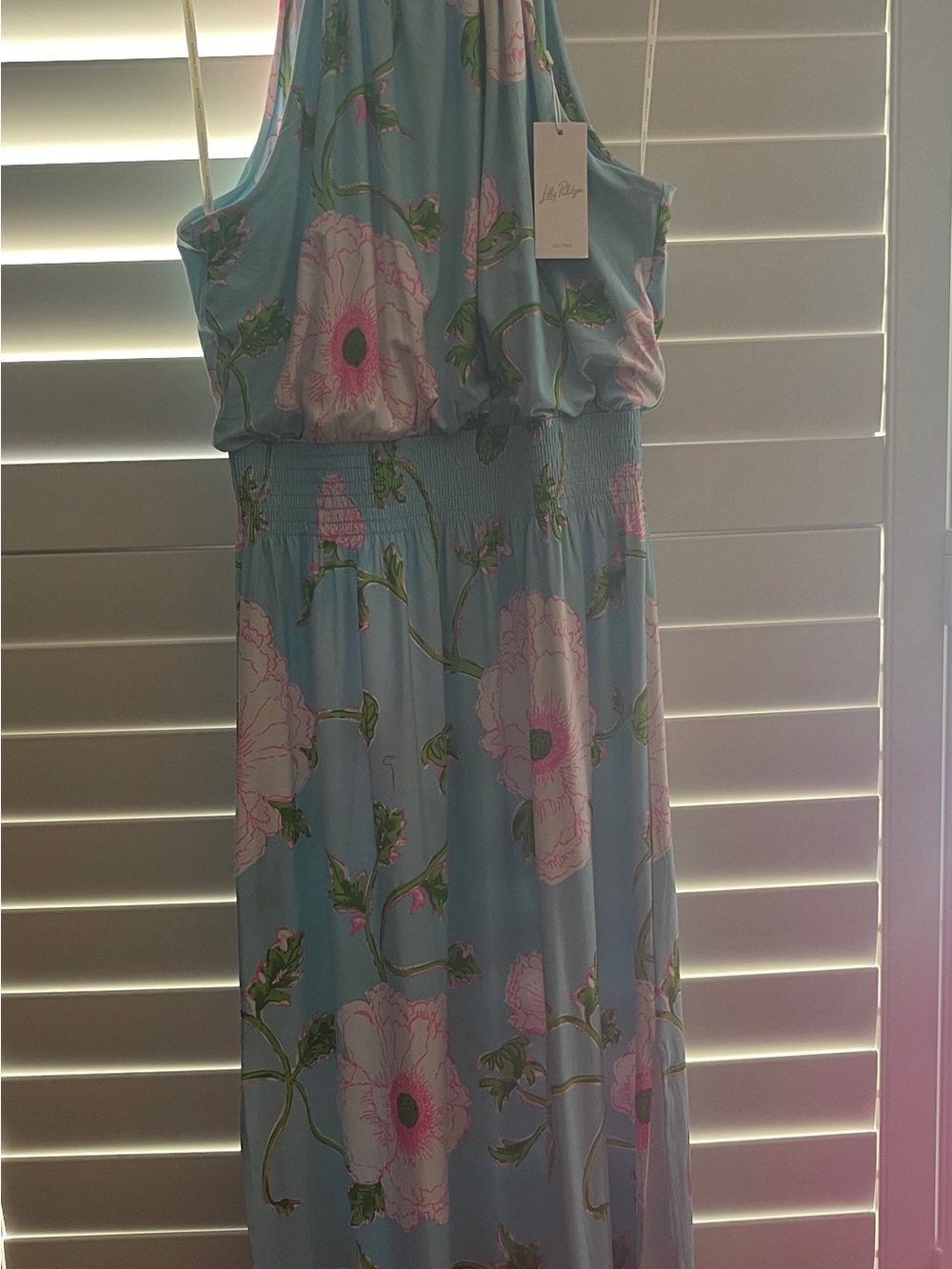 Lilly Pulitzer Light Blue Dress with Pink & Green Floral Accents - Picture 3 of 5